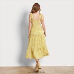 נשים לבוש Sam Edelman שמלת מקסי פרחונית מולטי צהוב 4XL22X1116 - Image 4