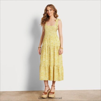 נשים לבוש Sam Edelman שמלת מקסי פרחונית מולטי צהוב 4XL22X1116