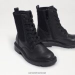ילדים הַנעָלָה Sam Edelman אתחול קרבי של lydell עור שחור 4XL22X1010 - Image 7