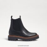 ילדים הַנעָלָה Sam Edelman מגף לגונה צ'לסי עור שחור 4XL22X968 - Image 2