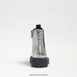 ילדים הַנעָלָה Sam Edelman מגף לגונה צ'לסי עור כסף רך 4XL22X969 - Image 5