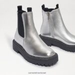 ילדים הַנעָלָה Sam Edelman מגף לגונה צ'לסי עור כסף רך 4XL22X969 - Image 7