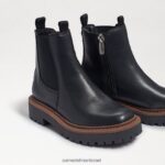 ילדים הַנעָלָה Sam Edelman מגף לגונה צ'לסי עור שחור 4XL22X968 - Image 7