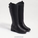 ילדים הַנעָלָה Sam Edelman מגף רכיבה פרוטה עור שחור 4XL22X1007