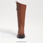 ילדים הַנעָלָה Sam Edelman מגף רכיבה פרוטה עור וויסקי חדש 4XL22X1008 - Image 3