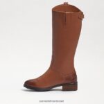 ילדים הַנעָלָה Sam Edelman מגף רכיבה פרוטה עור וויסקי חדש 4XL22X1008 - Image 4