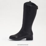 ילדים הַנעָלָה Sam Edelman מגף רכיבה פרוטה עור שחור 4XL22X1007 - Image 4