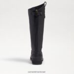 ילדים הַנעָלָה Sam Edelman מגף רכיבה פרוטה עור שחור 4XL22X1007 - Image 5