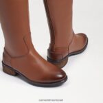 ילדים הַנעָלָה Sam Edelman מגף רכיבה פרוטה עור וויסקי חדש 4XL22X1008 - Image 7