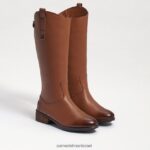 ילדים הַנעָלָה Sam Edelman מגף רכיבה פרוטה עור וויסקי חדש 4XL22X1008