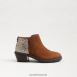 ילדים הַנעָלָה Sam Edelman מגפף קרסול גבול חום 4XL22X1004 - Image 2