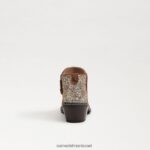 ילדים הַנעָלָה Sam Edelman מגפף קרסול גבול חום 4XL22X1004 - Image 5