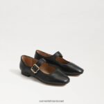 ילדים הַנעָלָה Sam Edelman מיכאלה מרי ג'יין עור שחור 4XL22X915
