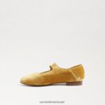 ילדים הַנעָלָה Sam Edelman מיכאלה מרי ג'יין קטיפה זעפרן 4XL22X913 - Image 4