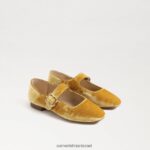 ילדים הַנעָלָה Sam Edelman מיכאלה מרי ג'יין קטיפה זעפרן 4XL22X913