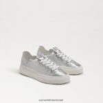 ילדים הַנעָלָה Sam Edelman נעלי ספורט שרוכים של פרג כסף רך 4XL22X923