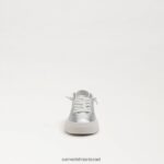 ילדים הַנעָלָה Sam Edelman נעלי ספורט שרוכים של פרג כסף רך 4XL22X923 - Image 3