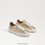 ילדים הַנעָלָה Sam Edelman נעלי ספורט שרוכים של פרג עלה זהב 4XL22X925