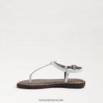 ילדים הַנעָלָה Sam Edelman סנדל חוטיני gigi עור לבן בוהק 4XL22X938 - Image 4