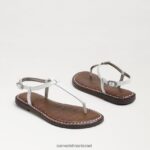 ילדים הַנעָלָה Sam Edelman סנדל חוטיני gigi עור לבן בוהק 4XL22X938 - Image 7