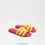 ילדים הַנעָלָה Sam Edelman סנדל מגלשת מפרץ מימוזה צהובה/אולטרה fuscia 4XL22X886