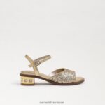 ילדים הַנעָלָה Sam Edelman סנדל עקב בלוק קיסוס זהב ענבר 4XL22X1036 - Image 2