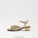 ילדים הַנעָלָה Sam Edelman סנדל עקב בלוק קיסוס זהב ענבר 4XL22X1036 - Image 4