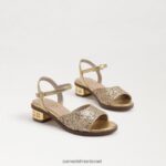 ילדים הַנעָלָה Sam Edelman סנדל עקב בלוק קיסוס זהב ענבר 4XL22X1036 - Image 7