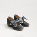 ילדים הַנעָלָה Sam Edelman עקב בלוק טדי מרי ג'יין כחול מעושן 4XL22X933
