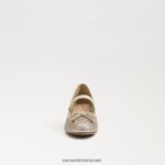 ילדים הַנעָלָה Sam Edelman עקב בלוק טיירה מרי ג'יין עלה זהב 4XL22X980 - Image 3