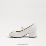 ילדים הַנעָלָה Sam Edelman עקב בלוק טיירה מרי ג'יין לבן בוהק 4XL22X978 - Image 4