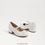ילדים הַנעָלָה Sam Edelman עקב בלוק טיירה מרי ג'יין לבן בוהק 4XL22X978 - Image 7