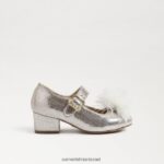 ילדים הַנעָלָה Sam Edelman עקב טליה בלוק מרי ג'יין כסף רך 4XL22X1047 - Image 2