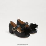 ילדים הַנעָלָה Sam Edelman עקב טליה בלוק מרי ג'יין עור שחור 4XL22X1046