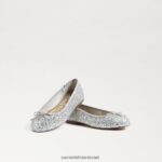 ילדים הַנעָלָה Sam Edelman פליציה בלט שטוח כסף רך 4XL22X997 - Image 7