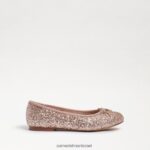 ילדים הַנעָלָה Sam Edelman פליציה בלט שטוח נצנצים שמפניה 4XL22X981 - Image 2