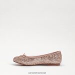 ילדים הַנעָלָה Sam Edelman פליציה בלט שטוח נצנצים שמפניה 4XL22X981 - Image 4