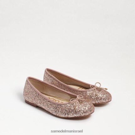 ילדים הַנעָלָה Sam Edelman פליציה בלט שטוח נצנצים שמפניה 4XL22X981