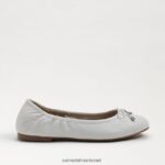 ילדים הַנעָלָה Sam Edelman פליציה בלט שטוח עור לבן בוהק 4XL22X991 - Image 2