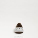 ילדים הַנעָלָה Sam Edelman פליציה בלט שטוח עור לבן בוהק 4XL22X991 - Image 3