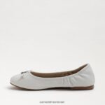 ילדים הַנעָלָה Sam Edelman פליציה בלט שטוח עור לבן בוהק 4XL22X991 - Image 4