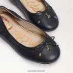 ילדים הַנעָלָה Sam Edelman פליציה בלט שטוח עור שחור 4XL22X988 - Image 7