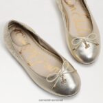 ילדים הַנעָלָה Sam Edelman פליציה בלט שטוח עור עלי זהב 4XL22X993 - Image 7