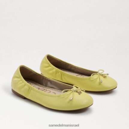 ילדים הַנעָלָה Sam Edelman פליציה בלט שטוח עור צהוב חמאה 4XL22X992