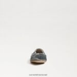 ילדים הַנעָלָה Sam Edelman פליציה בלט שטוח קטיפה כחולה מעושנת 4XL22X982 - Image 3
