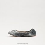 ילדים הַנעָלָה Sam Edelman פליציה בלט שטוח קטיפה כחולה מעושנת 4XL22X982 - Image 4