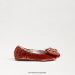 ילדים הַנעָלָה Sam Edelman שטוח בלט פארה קטיפה כתומה קניון 4XL22X1058 - Image 2