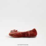 ילדים הַנעָלָה Sam Edelman שטוח בלט פארה קטיפה כתומה קניון 4XL22X1058 - Image 4