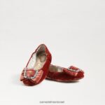 ילדים הַנעָלָה Sam Edelman שטוח בלט פארה קטיפה כתומה קניון 4XL22X1058 - Image 7