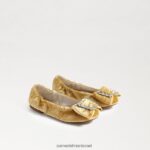 ילדים הַנעָלָה Sam Edelman שטוח בלט פארה קטיפה זעפרן 4XL22X1056